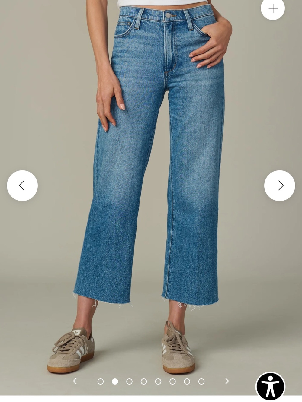 THE BLAKE
HIGH RISE WIDE LEG CROP dark wash - excellent condition.